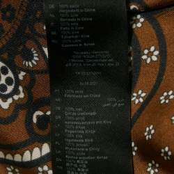 Sandro Brown Bandana Print Silk Gathered Mini Dress M