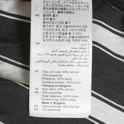 Pre Owned Sandro Black/White Stripe Viscose Wrap Midi Dress M