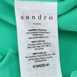 Sandro Green Crepe Viscose Ruffled Detail Top L