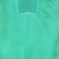 Sandro Green Crepe Viscose Ruffled Detail Top L