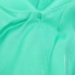 Sandro Green Crepe Viscose Ruffled Detail Top L