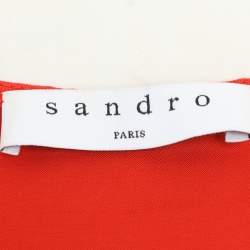 Sandro Orange Crepe Ruffled Tops S