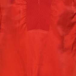 Sandro Orange Crepe Ruffled Tops S