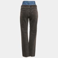 Sandro Grey Layered High Rise Jeans S Waist 26"