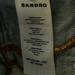 Sandro Blue Blue Layered Waist High Rise Wide Leg Jeans S Waist 24"