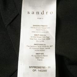 Pre Owned Sandro Black/White Patterned Lace Mini Dress M