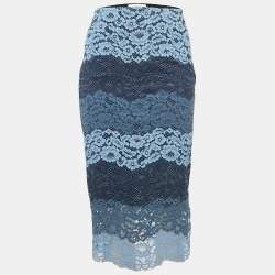 Sandro Blue Lace Midi Skirt S