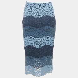 Sandro Blue Lace Midi Skirt S