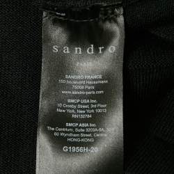 Sandro Black Wool Blend Open Front Cardigan M