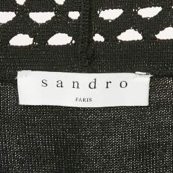 Sandro Black Wool Blend Open Front Cardigan M