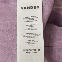 Sandro Light Purple Linen Cut-Out Mini Dress XS