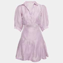 Sandro Light Purple Linen Cut-Out Mini Dress XS