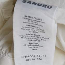 Sandro White Embroidered Cotton Mini Dress XS