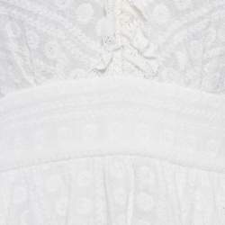 Sandro White Embroidered Cotton Mini Dress XS