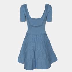 Pre Owned Sandro Blue Knit Embellished Dress S