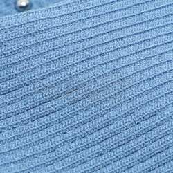 Pre Owned Sandro Blue Knit Embellished Dress S