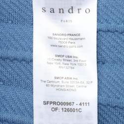 Pre Owned Sandro Blue Knit Embellished Dress S