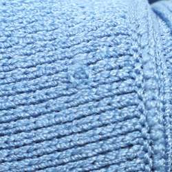 Pre Owned Sandro Blue Knit Embellished Dress S