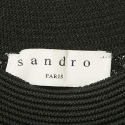 Sandro Black Quilted Knit Sleeveless Mini Dress S