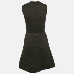 Sandro Black Quilted Knit Sleeveless Mini Dress S