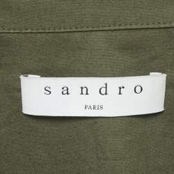 Sandro Olive Green Cotton Long Sleeve Top L