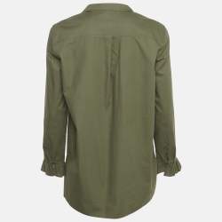 Sandro Olive Green Cotton Long Sleeve Top L