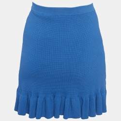 Sandro Blue Knit Mini Skirt M