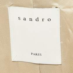 Sandro Mustard Yellow Cotton Blend Single Breasted Blazer M