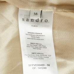 Sandro Mustard Yellow Cotton Blend Single Breasted Blazer M
