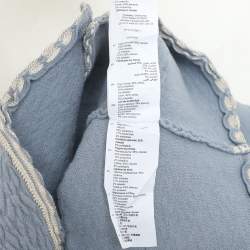 Sandro Blue Textured Stripe Stretch Knit Cardigan and Skirt Set S