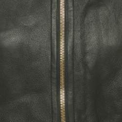 Pre Owned Sandro Black Shearling & Leather Reversible Hooded Jacket S