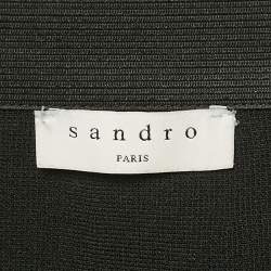 Sandro Black Knit Ruffle Tiered Mini Skirt  S