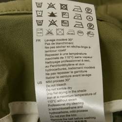 Pre Owned Sandro Sage Green Gabardine Cotton Belted High Rise Trousers M