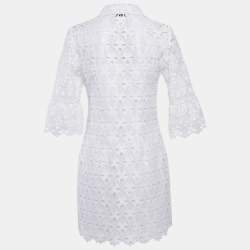 Pre Owned Sandro White Lace Mini Dress S