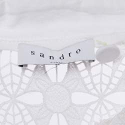 Pre Owned Sandro White Lace Mini Dress S