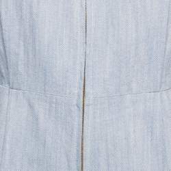 مملوكة مسبقًا Sandro Blue Cotton Gabardine Zip-Up Alma Playsuit M