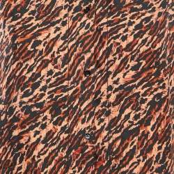 Sandro Brown Leopard Print Silk Short Sleeve Shirt L