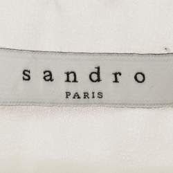 Sandro White Chiffon Pleated Blouse M