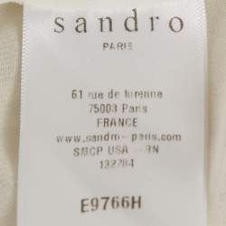 Sandro White Chiffon Pleated Blouse M
