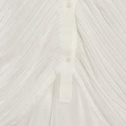 Sandro White Chiffon Pleated Blouse M
