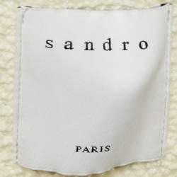 Sandro Cream Crochet Nino Denim Detail Jacket L