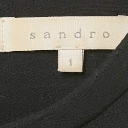 Pre Owned Sandro Black Crepe Bow Detail Mini Dress S