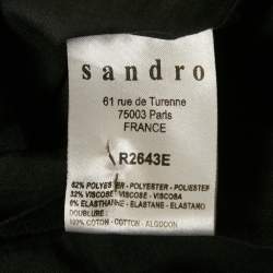 Pre Owned Sandro Black Crepe Bow Detail Mini Dress S