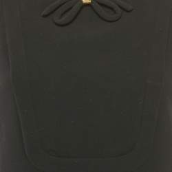 Pre Owned Sandro Black Crepe Bow Detail Mini Dress S