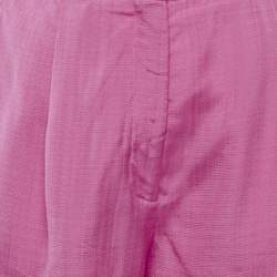 Pre Owned Sandro Pink Crepe Pleated Shorts S