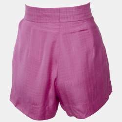 Pre Owned Sandro Pink Crepe Pleated Shorts S