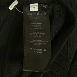 Sandro Black Knit Pleated Mini Skirt XS