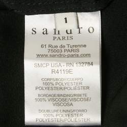 Pre Owned Sandro Black Plisse Drop Waist Short Dress M
