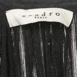 Pre Owned Sandro Black Plisse Drop Waist Short Dress M
