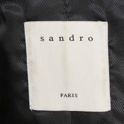 Pre Owned Sandro Black Leather Zip-Up Biker Jacket M